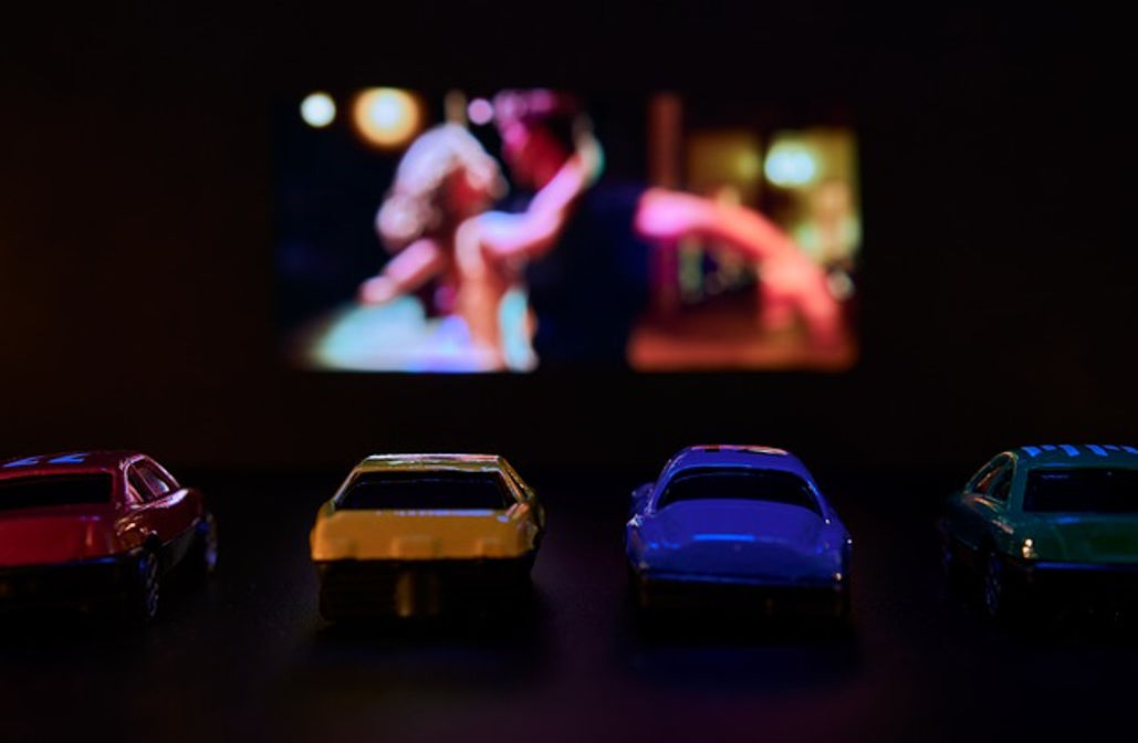 Watching movies in a drive-in theater