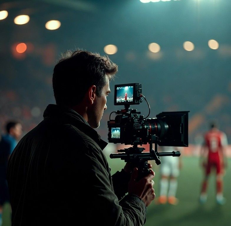director filming a football match-inspired scene