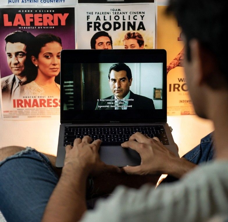 watching international films on a laptop