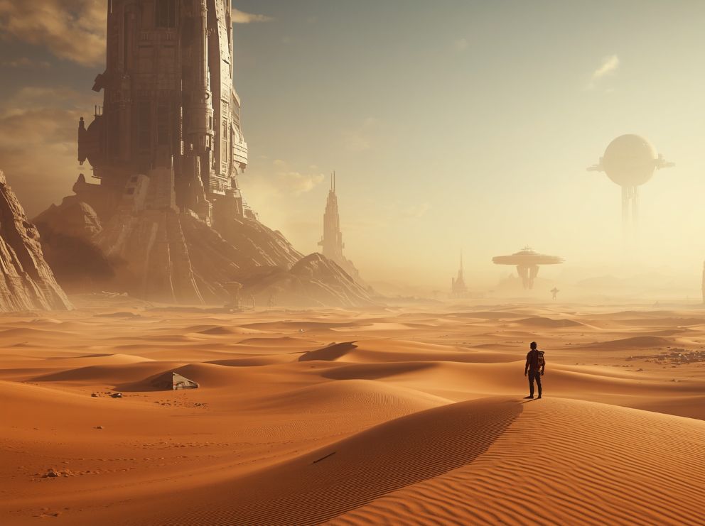 cinematic sci-fi desert landscapes